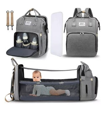 Mochila para pañales con cuna x 1 + Mochila portabebes 3 en 1 x 1