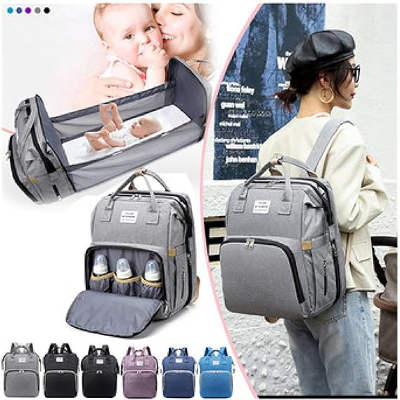Mochila para pañales con cuna x 1 + Mochila portabebes 3 en 1 x 1