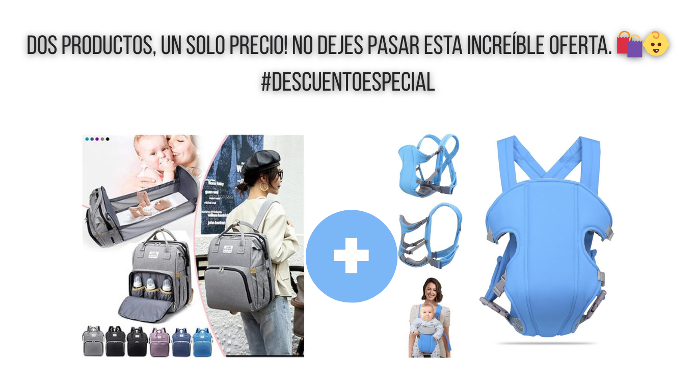 Mochila para pañales con cuna x 1 + Mochila portabebes 3 en 1 x 1